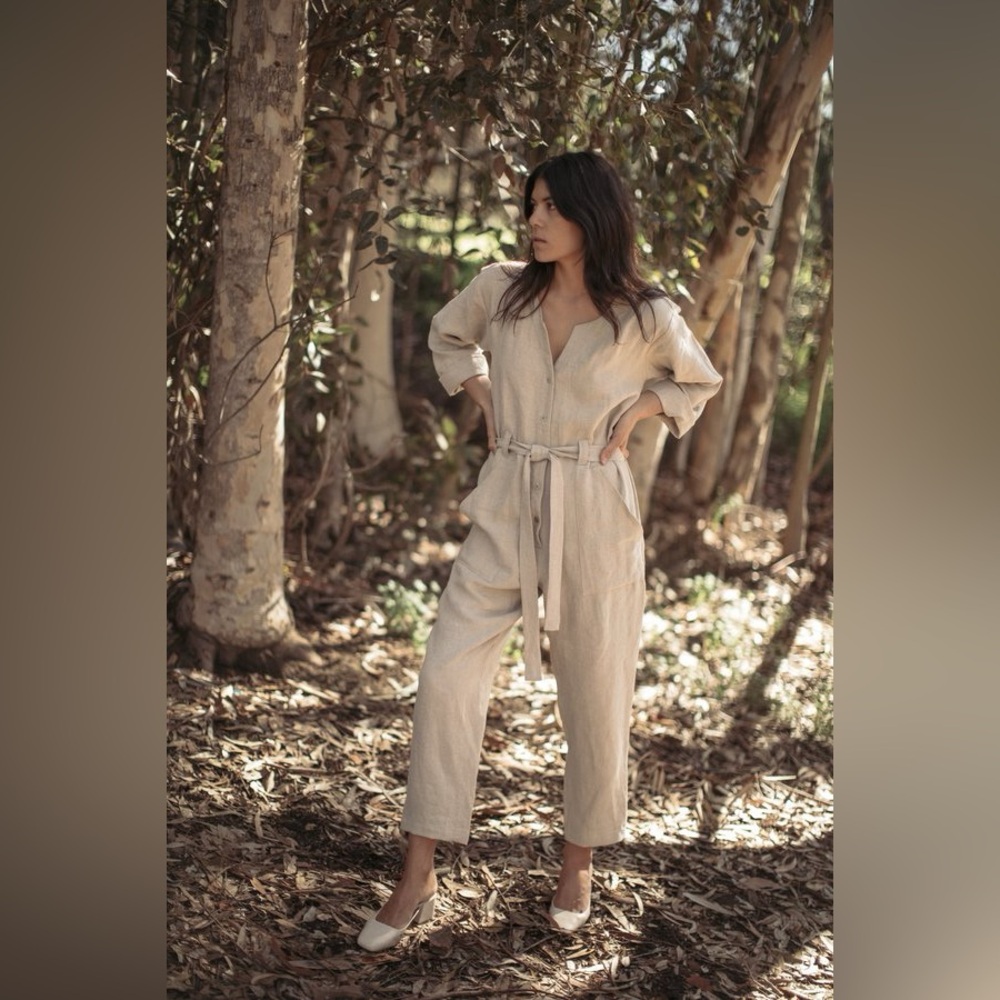 Ozma Cameron Linen Jumpsuit in Oat